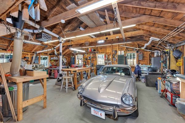 Garage, Interior, Wooden Beams, Wooden Ceilings, Wooden Walls
