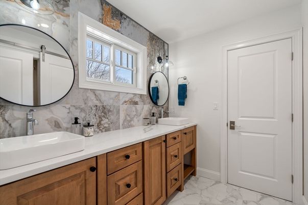 Bathroom, Dual Sink Vanities, Interior, Marble