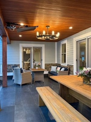 Chandelier, Interior, Living room, Recessed Lighting, Wooden Ceilings