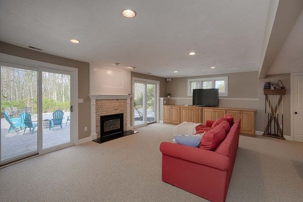 Fireplace, Interior, Living room, Recessed Lighting