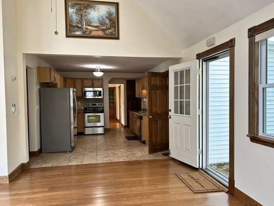 Interior, Kitchen, Stainless Steel Appliances, Wood Texture Flooring