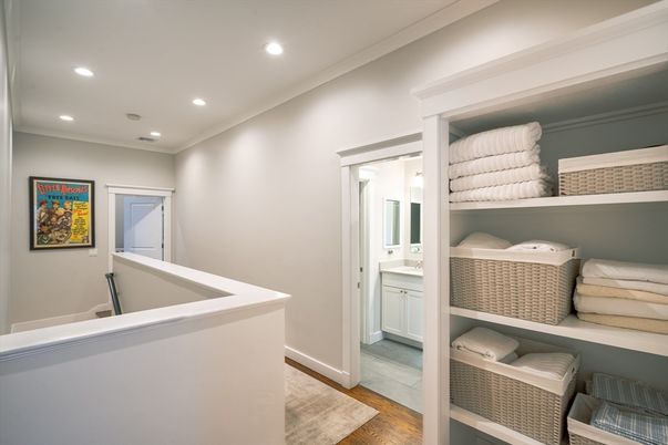 Bathroom, Interior, Recessed Lighting, Wood Texture Flooring