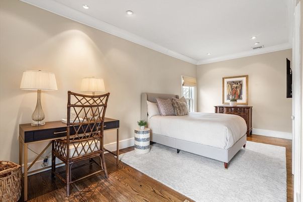 Bedroom, Home Office, Interior, Recessed Lighting, Wood Texture Flooring