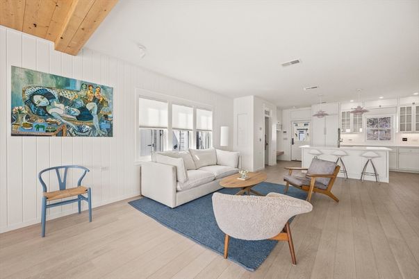 Interior, Kitchen, Living room, Pendant Lights, Recessed Lighting, Wooden Beams, Wooden Ceilings, Wood Texture Flooring