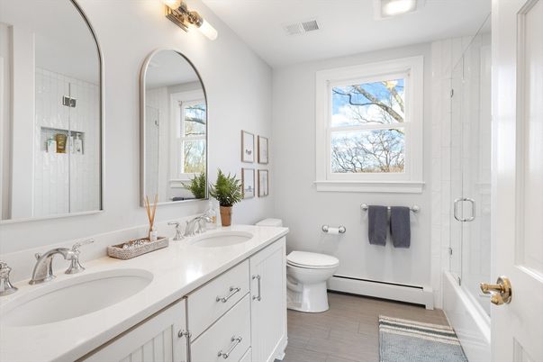Bathroom, Dual Sink Vanities, Glass Shower, Interior