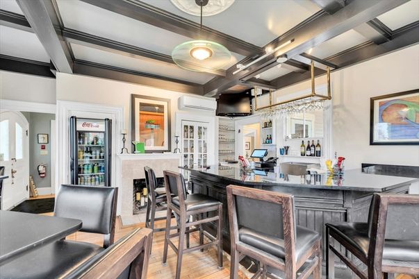 Fireplace, Interior, Pendant Lights, Wood Texture Flooring