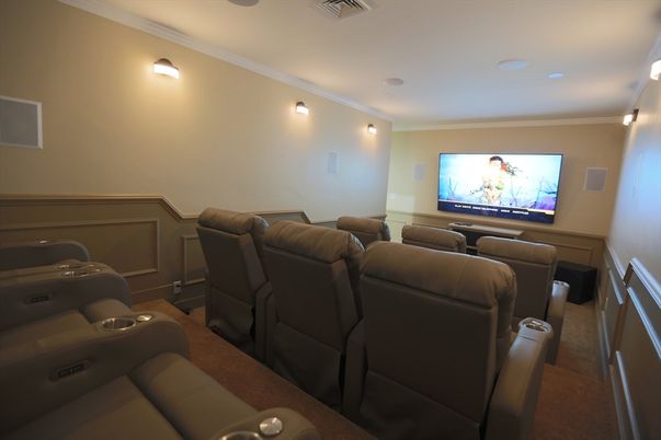 Home Theatre Room, Interior, Projection Screen, Recessed Lighting, Theatre Room