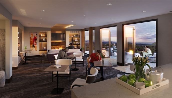 Dining room, Fireplace, Interior, Living room, Recessed Lighting, Wood Texture Flooring