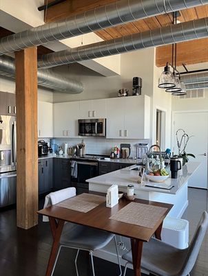 Interior, Kitchen, Pendant Lights, Stainless Steel Appliances, Wood Texture Flooring
