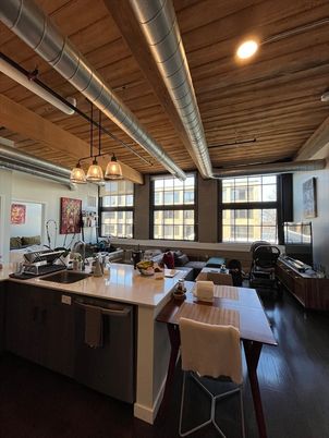 Interior, Kitchen, Living room, Pendant Lights, Recessed Lighting, Wooden Beams, Wooden Ceilings, Wood Texture Flooring