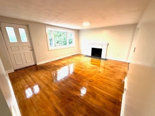 Empty room, Fireplace, Interior, Wood Texture Flooring