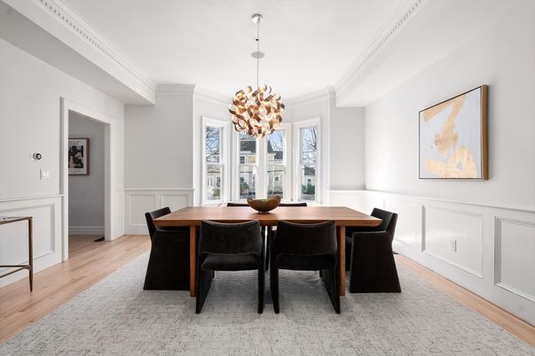 Chandelier, Dining room, Interior, Pendant Lights, Wood Texture Flooring