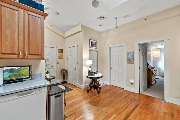 Interior, Kitchen, Pendant Lights, Wood Texture Flooring