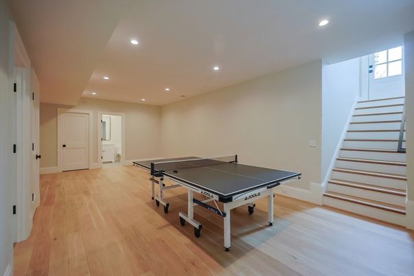 Game Room, Interior, Recessed Lighting, Wood Texture Flooring