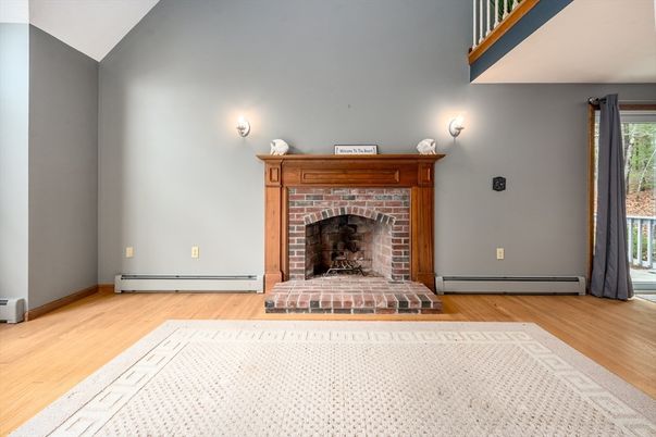 Fireplace, Interior, Wood Texture Flooring
