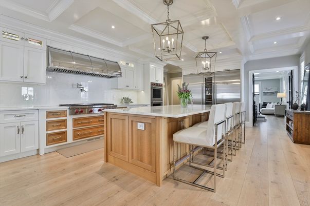 Interior, Kitchen, Living room, Pendant Lights, Recessed Lighting, Stainless Steel Appliances, Wood Texture Flooring