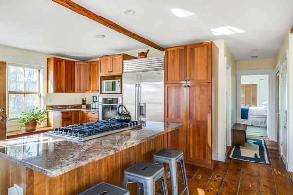 Bedroom, Interior, Kitchen, Recessed Lighting, Stainless Steel Appliances, Wood Texture Flooring