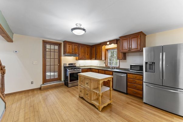 Interior, Kitchen, Stainless Steel Appliances, Wood Texture Flooring