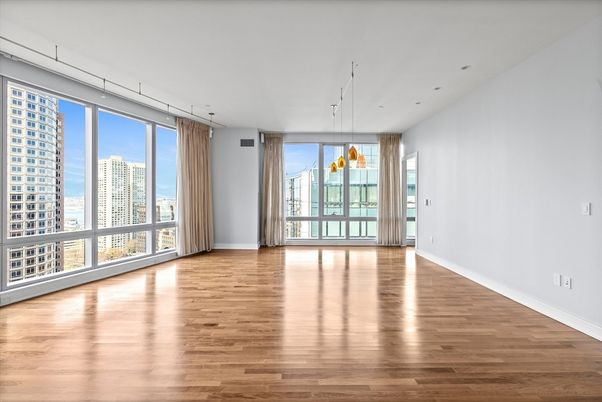 Empty room, Interior, Pendant Lights, Wood Texture Flooring