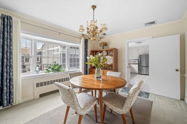 Chandelier, Dining room, Interior, Kitchen, Stainless Steel Appliances