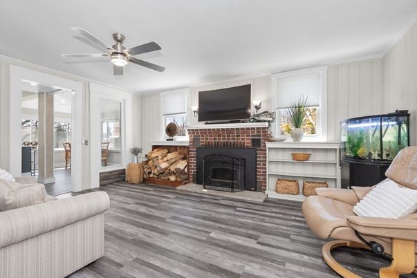 Fireplace, Interior, Living room, Wood Texture Flooring