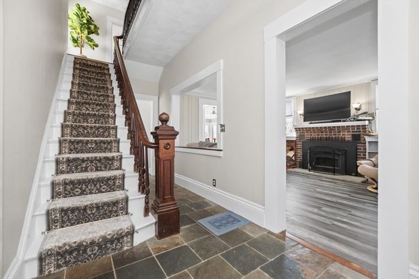 Fireplace, Interior, Wood Texture Flooring