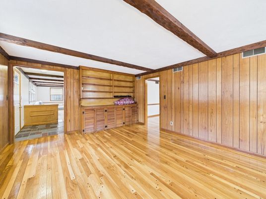Empty room, Interior, Wooden Beams, Wood Texture Flooring, Wooden Walls
