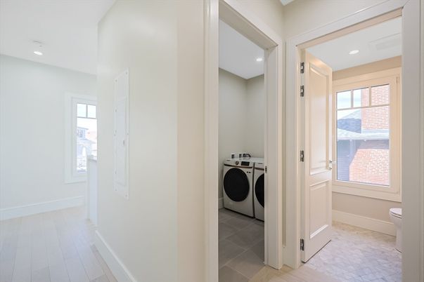 Interior, Recessed Lighting, Utility Closets, Washer, Wood Texture Flooring