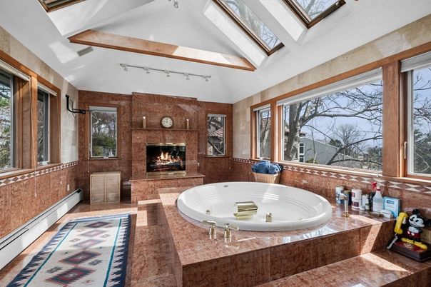 Bathroom, Fireplace, Interior, Wooden Beams