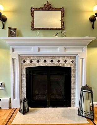 Fireplace, Interior, Wood Texture Flooring