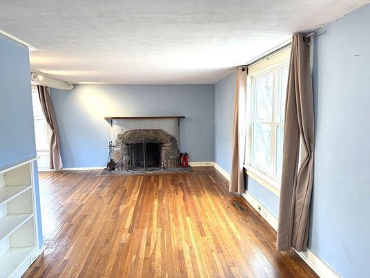 Empty room, Fireplace, Interior, Wood Texture Flooring