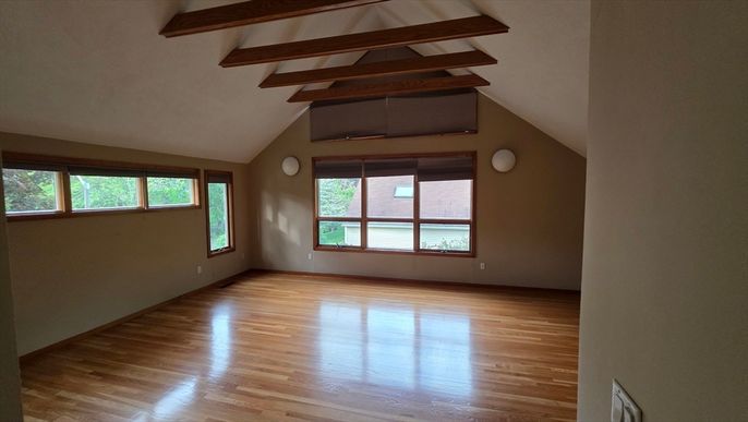 Empty room, Interior, Wooden Beams, Wood Texture Flooring