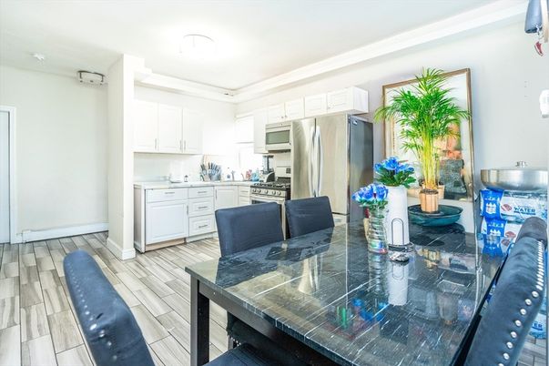 Interior, Kitchen, Stainless Steel Appliances, Wood Texture Flooring