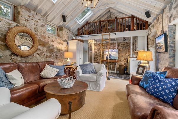 Interior, Living room, Stone Walls