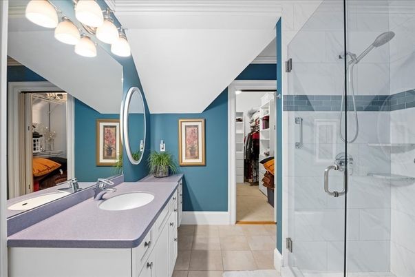 Bathroom, Dual Sink Vanities, Glass Shower, Interior