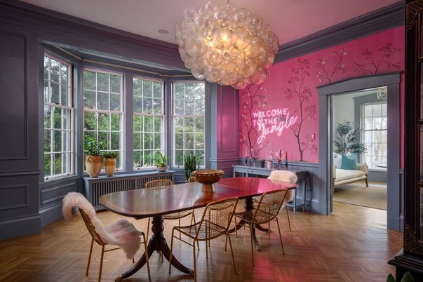 Chandelier, Dining room, Interior, Wood Texture Flooring