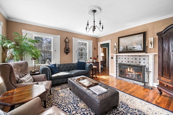 Chandelier, Fireplace, Interior, Living room, Wood Texture Flooring