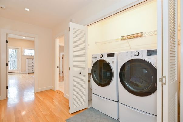 Interior, Recessed Lighting, Utility Closets, Washer, Wood Texture Flooring