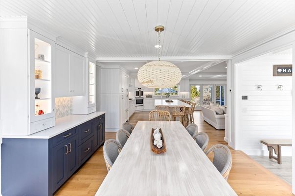 Dining room, Interior, Kitchen, Living room, Pendant Lights, Recessed Lighting, Wood Texture Flooring