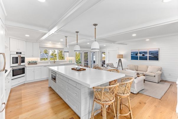 Interior, Kitchen, Living room, Pendant Lights, Recessed Lighting, Stainless Steel Appliances, Wood Texture Flooring
