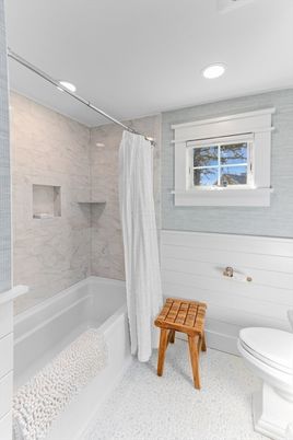 Bathroom, Interior, Marble Walls, Recessed Lighting