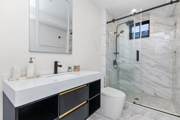 Bathroom, Glass Shower, Interior, Marble, Marble Walls