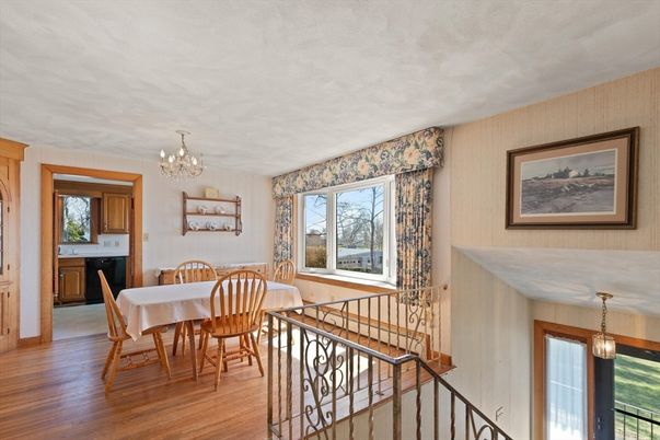 Chandelier, Dining room, Interior, Wood Texture Flooring