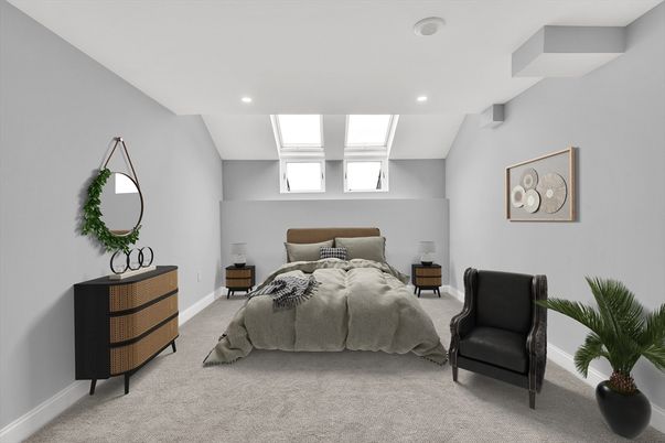 Bedroom, Interior, Recessed Lighting