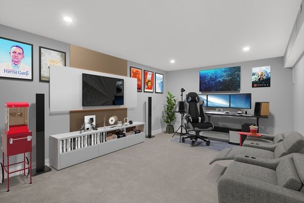 Home Office, Interior, Recessed Lighting