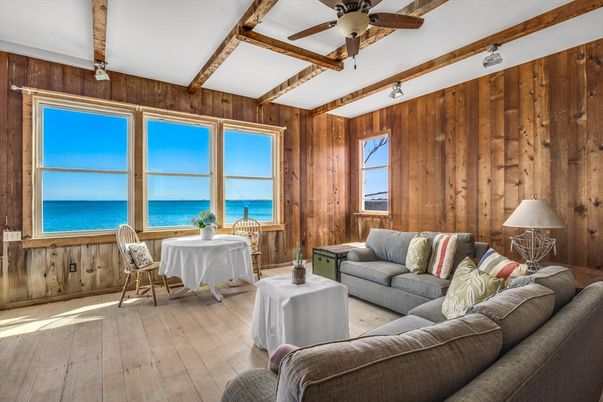 Interior, Living room, Water, Wooden Beams, Wood Texture Flooring, Wooden Walls