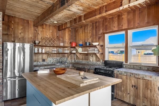 Interior, Kitchen, Stainless Steel Appliances, Wooden Beams, Wooden Ceilings, Wooden Walls