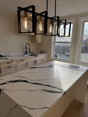 Interior, Kitchen, Pendant Lights, Wood Texture Flooring