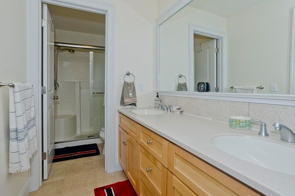 Bathroom, Dual Sink Vanities, Glass Shower, Interior