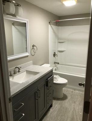 Bathroom, Dual Sink Vanities, Interior, Wood Texture Flooring